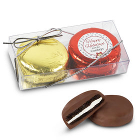 Personalized Happy Holidays 2Pk Chocolate Covered Oreo Cookies