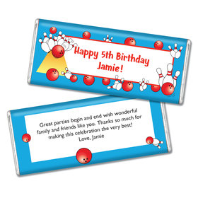 Birthday Bowling Personalized Chocolate Bar & Wrapper