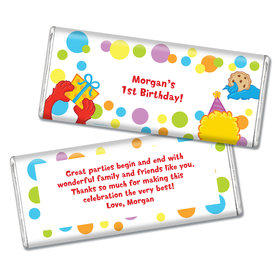 Birthday Sesame Street Themed Personalized Hershey's Chocolate Bar Wrappers