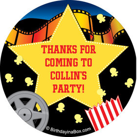 Movie Party Personalized 2" Stickers (20 Stickers)