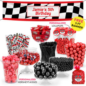 Personalized Kids Birthday Racing Themed Deluxe Candy Buffet