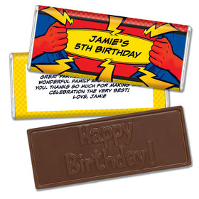 Birthday Superhero Embossed Happy Birthday Bar