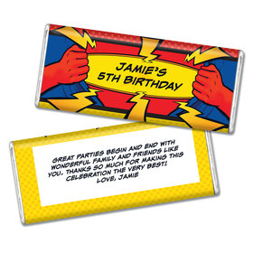 Birthday Superhero Personalized Hershey's Chocolate Bar Wrappers