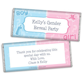 Pick a Side Gender Reveal Personalized Hershey's Chocolate Bar & Wrapper