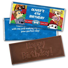 Personalized Birthday Paw Command Embossed Chocolate Bar & Wrapper