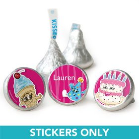 Birthday 3/4" Sticker Partykin Themed Personalized Stickers (108 Stickers)