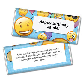 Birthday Emoji Themed Personalized Hershey's Chocolate Bar & Wrapper