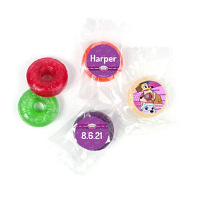 Personalized Birthday Paw Command Pink LifeSavers 5 Flavor Hard Candy