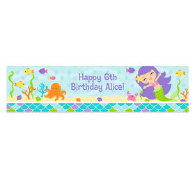 Personalized Birthday Mermaid Friends 5 Ft. Banner
