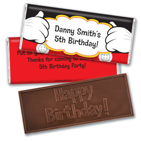 Personalized Birthday Mickey Party Embossed Chocolate Bar & Wrapper