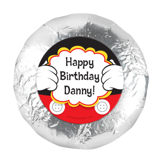 Personalized Birthday Mickey Party 1.25" Stickers (48 Stickers)