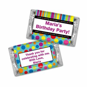 Birthday Stripes & Dots Personalized Hershey's Miniatures