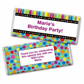 Birthday Stripes & Dots Personalized Hershey's Chocolate Bar