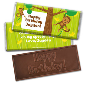Birthday Monkey & Bananas Embossed Happy Birthday Chocolate Bar