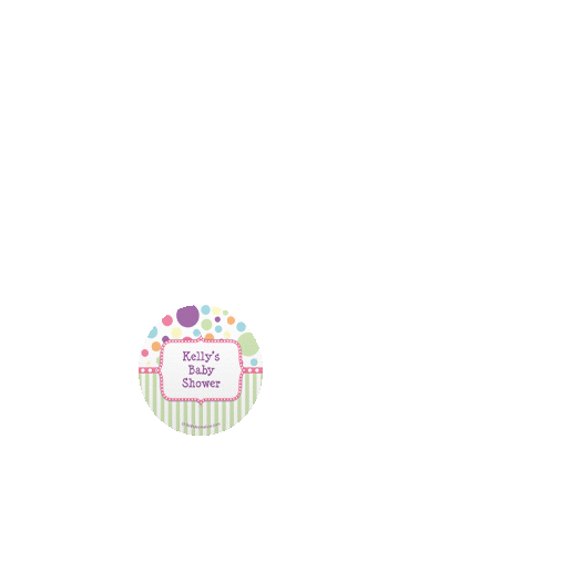 Personalized Baby Shower Baby Shower Pink Stripe 1.25" Sticker for Mini Mason Jar
