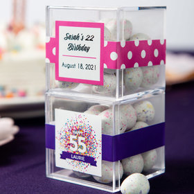 Personalized Birthday JUST CANDY® favor cube with Premium Confetti Cookie Bites