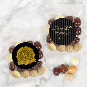 Personalized Milestone 40th Birthday Candy Bags with Premium Gourmet New York Espresso Beans