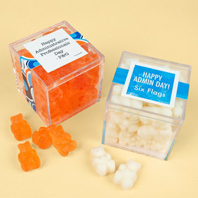 Personalized Administrative Professionals Day JUST CANDY® favor cube with Gummy Bears