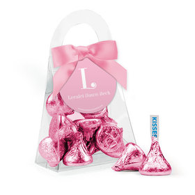 Personalized Girl Birth Announcement Favor Assembled Purse with Hershey's Kisses
