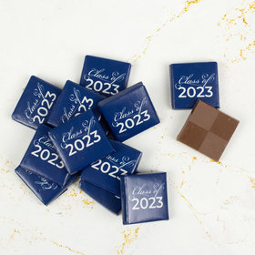Blue Graduation Belgian Chocolate Squares - 40 Pieces