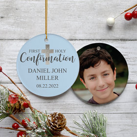 Holy Confirmation Blue Photo Ornament