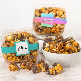 Personalized Business Add Your Logo Chocolate Caramel Sea Salt Gourmet Popcorn 3.5 oz Bags