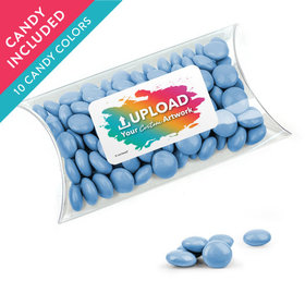 Personalized Business Add Your Logo Favor Assembled Pillow Box with Just Candy Milk Chocolate Minis