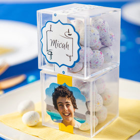 Personalized Bar Mitzvah JUST CANDY® favor cube with Premium Confetti Cookie Bites