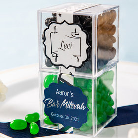 Personalized Bar Mitzvah JUST CANDY® favor cube with Jelly Belly Jelly Beans