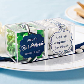 Personalized Bar Mitzvah JUST CANDY® favor cube with Just Candy Milk Chocolate Minis