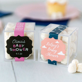Personalized Baby Shower JUST CANDY® favor cube with Jelly Belly Gumdrops