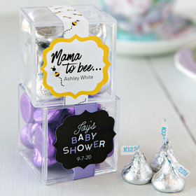 Personalized Baby Shower JUST CANDY® favor cube with Hershey's Kisses