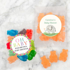 Personalized Baby Shower Candy Bags with Gummi Bears