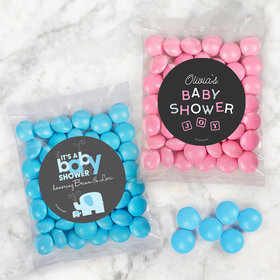 Personalized Baby Shower Candy Bags with Just Candy Milk Chocolate Minis
