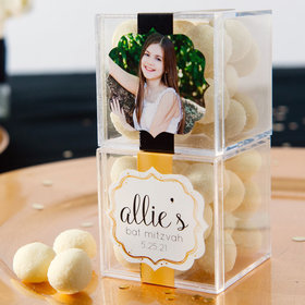 Personalized Bat Mitzvah JUST CANDY® favor cube with Premium Sugar Cookie Bites