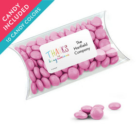 Personalized Thank You Favor Assembled Pillow Box with Just Candy Milk Chocolate Minis