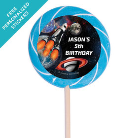 Birthday Personalized 3" Swirly Pop NASA Space Blast Theme (12 Pack)
