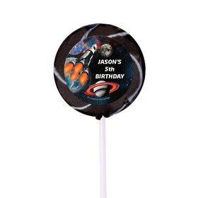 Birthday Personalized Small Swirly Pop NASA Space Blast Theme (24 Pack)