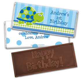 Personalized Birthday Turtle Embossed Happy Birthday Chocolate Bar