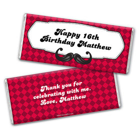 Personalized Birthday Mustache Madness Chocolate Bar & Wrapper