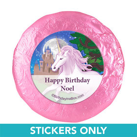 Personalized Birthday Unicorn 1.25" Stickers (48 Stickers)