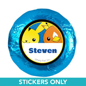 Personalized Birthday Pokemon Themed 1.25" Stickers (48 Stickers)