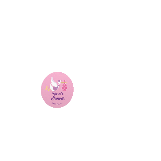 Personalized Baby Shower Baby Shower Pink Stork 1.25" Sticker for Swing Top Jar