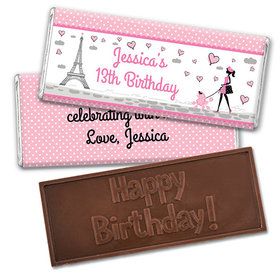 Personalized Birthday Poodle Embossed Happy Birthday Chocolate Bar