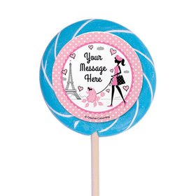 Paris Party Personalized 3" Lollipops (12 Pack)