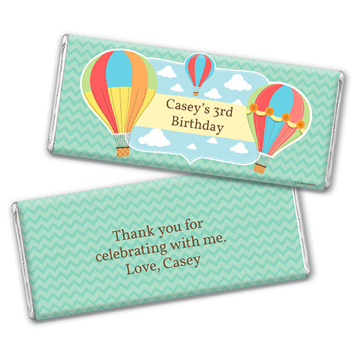 Personalized Birthday Balloons Chocolate Bar & Wrapper