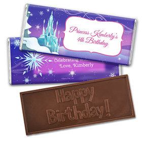 Personalized Birthday Ice Princess Embossed Happy Birthday Chocolate Bar