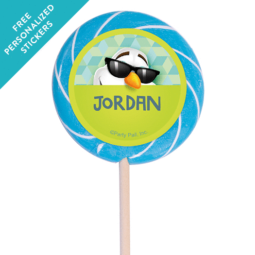 Birthday Personalized 3" Swirly Pop Cool Snowman (12 Pack)