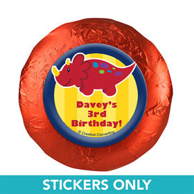 Personalized Birthday Dinosaurs & Balloons 1.25" Stickers (48 Stickers)