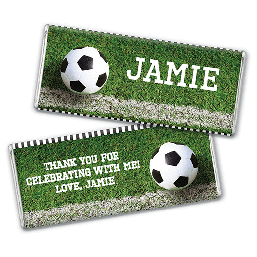 Personalized Birthday Soccer Balls Chocolate Bar & Wrapper